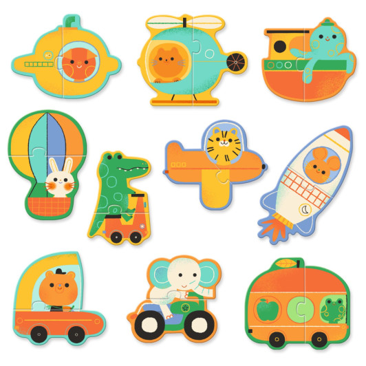 Puzzle Duo Dopravné prostriedky 10 ks