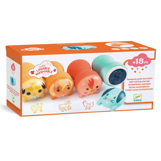 Zvieratká z gazdovstva: Samonamáčacie pečiatky pre drobcov