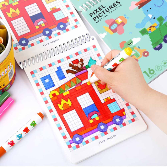 Pixel Art Omaľovánky Dopravné prostriedky