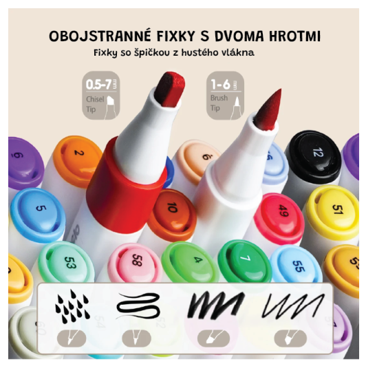 Obojstranné fixky s dvoma hrotmi v boxe 12 ks