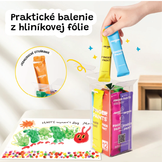 Prstové farby na cesty 12 ks