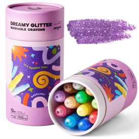 Jemné voskovky Umývateľné Glitter 12 ks