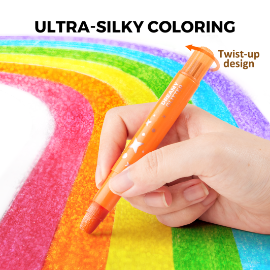 Jemné voskovky Umývateľné Glitter 12 ks