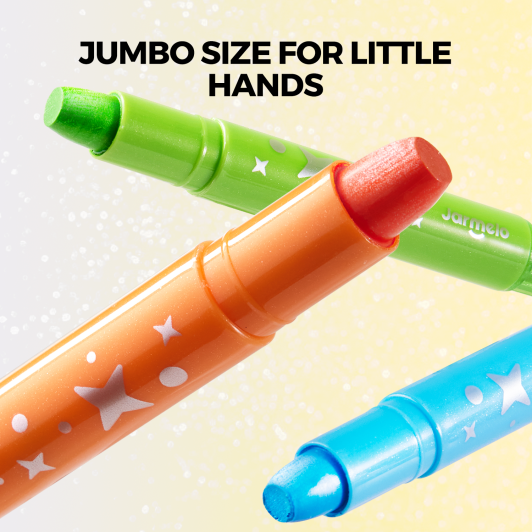 Jemné voskovky Umývateľné Glitter 12 ks