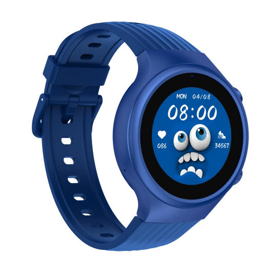 Detské smart hodinky okrúhle Kiddoboo x Lagenio WatchMe 4G Blue/Black