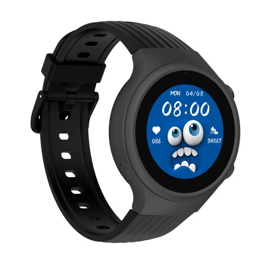 Detské smart hodinky okrúhle Kiddoboo x Lagenio WatchMe 4G Blue/Black