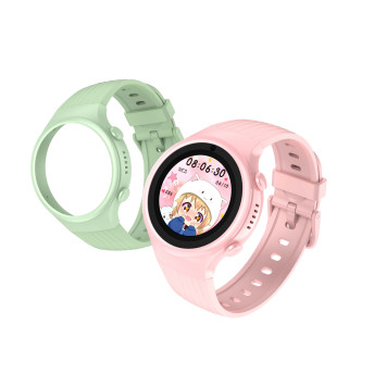 Detské smart hodinky okrúhle Kiddoboo x Lagenio WatchMe 4G Pink/Mint