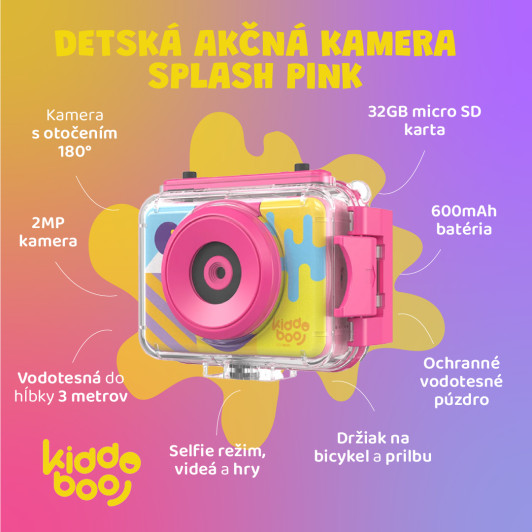 Detská akčná kamera Splash Pink