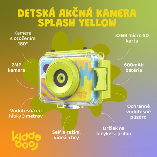 Detská akčná kamera Splash Yellow