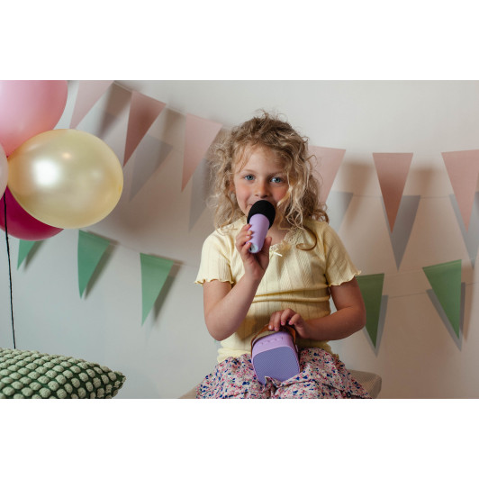 Bluetooth Karaoke set mikrofón a reproduktor Fialový