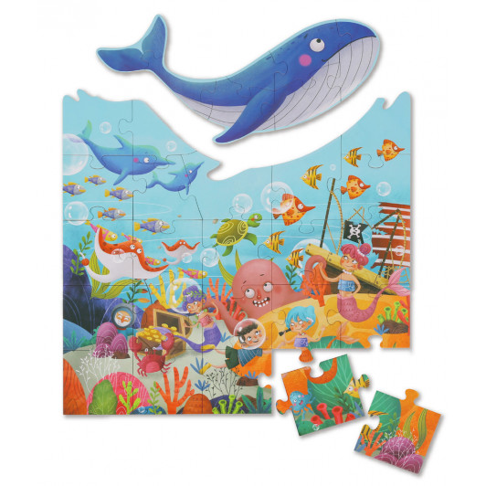 Tvarované puzzle Veľryba 30 ks