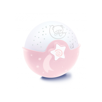 Nočná lampička s projekciou ružová