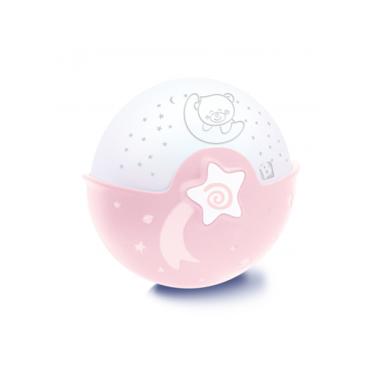 Nočná lampička s projekciou ružová