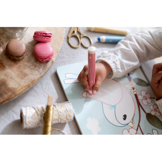 Omaľovánky s pastelkami Záhrada Rosa