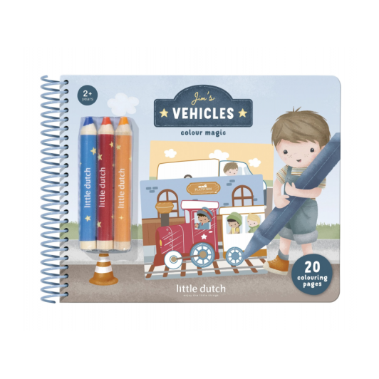 Omaľovánky s pastelkami Doprava Jim