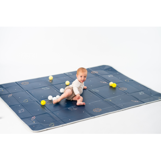Hracia podložka penová s loptičkami Blue Yellow