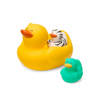 Kačička s kačiatkami do kúpeľa