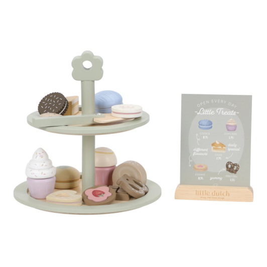 Stojan na pečivo s doplnkami drevený