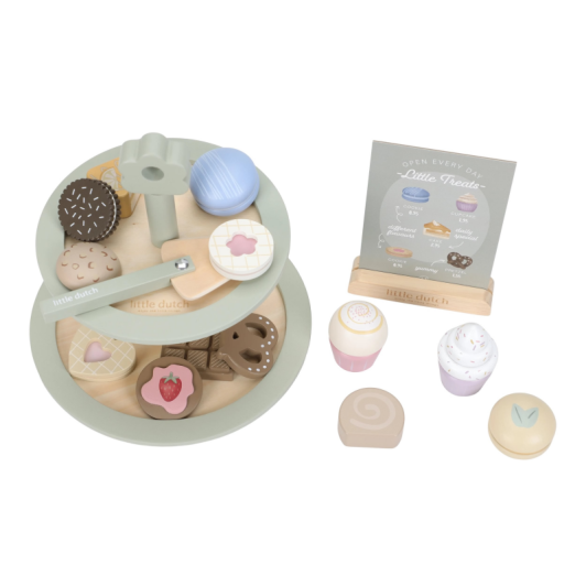 Stojan na pečivo s doplnkami drevený