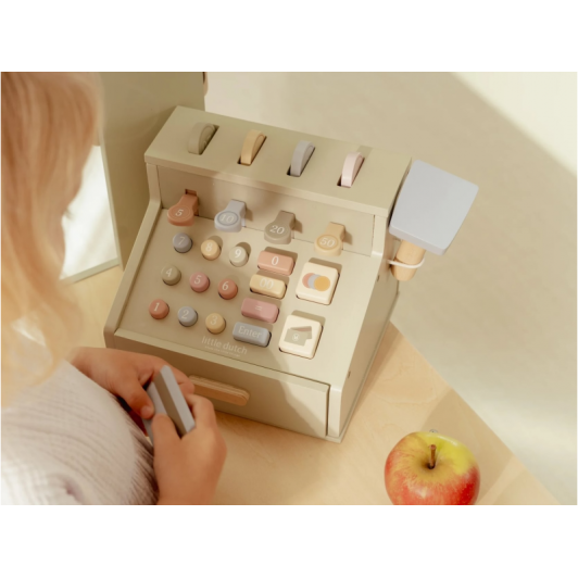 Pokladňa so skenerom a čítačkou kariet drevená