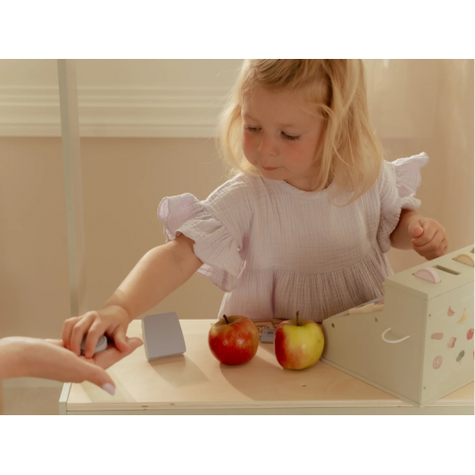 Pokladňa so skenerom a čítačkou kariet drevená