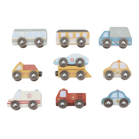 Sada drevených autíčok