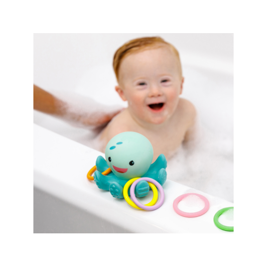 Svietiaca chobotnica s krúžkami do kúpeľa