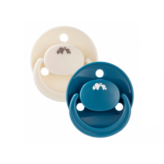 Cumlík silikónový symetrický Eco 2ks 0m+ Sand/Blue