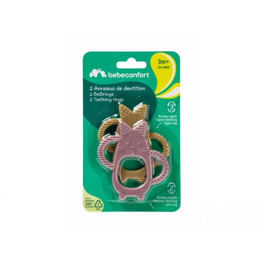 Hryzátko mačička 3m+ Green Lavander 2 ks