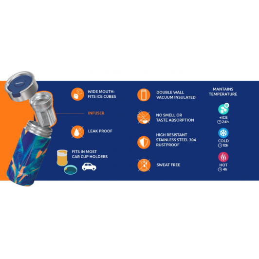 Nerezový termohrnček so sitkom Boost Nude 400 ml