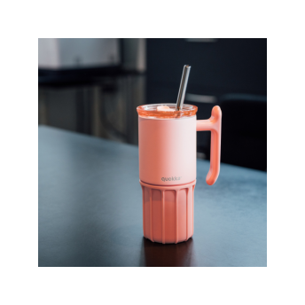 Nerezový termohrnček so slamkou Umi Peachy Pink 720 ml