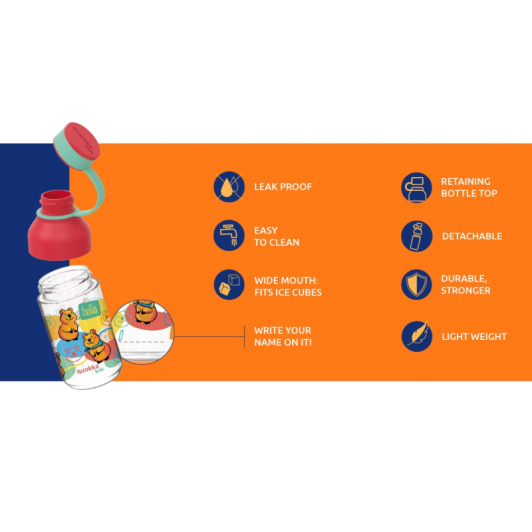 Plastová fľaša Ice Kids s pútkom Flowers 430 ml