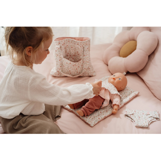 Prebaľovacia taška pre bábiky Soft Flowers