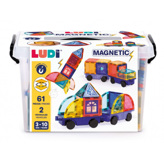 Magnetická stavebnica s autami 63 ks