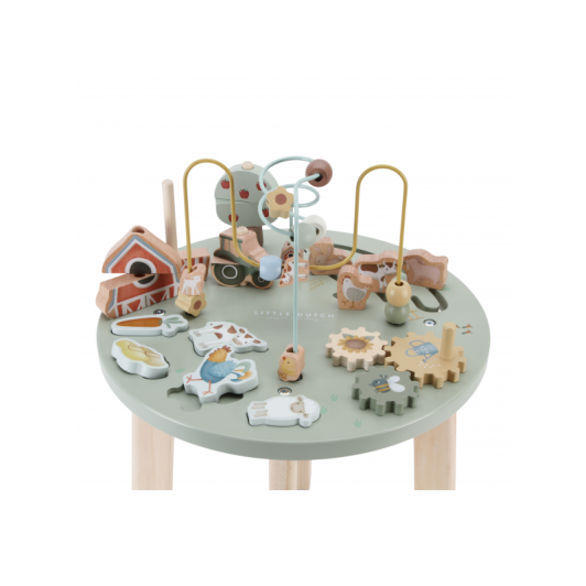 Stolík s aktivitami drevený Farma
