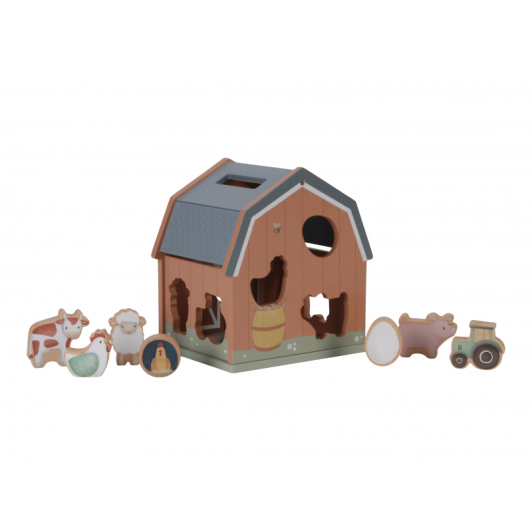 Domček s vkladacími tvarmi drevený Farma