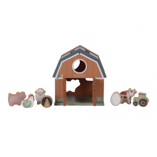 Domček s vkladacími tvarmi drevený Farma