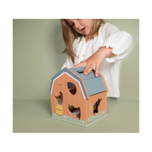 Domček s vkladacími tvarmi drevený Farma