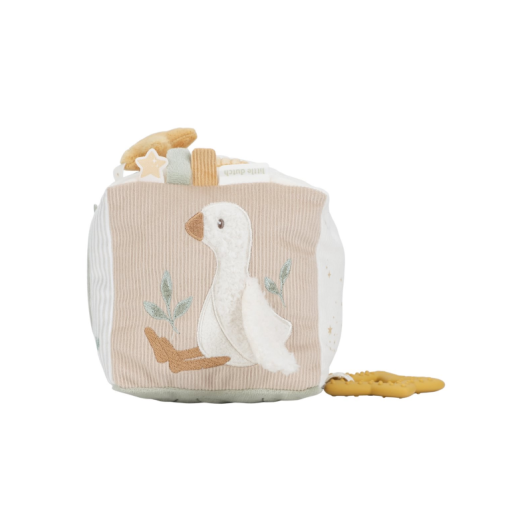 Kocka textilná s aktivitami Newborn Naturals