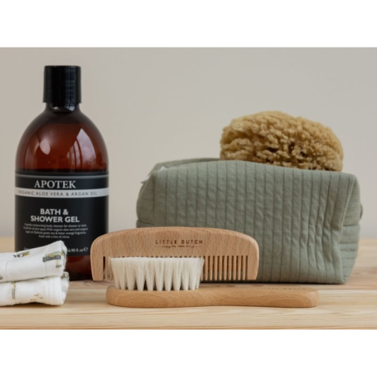 Detský hrebeň a kefa drevená