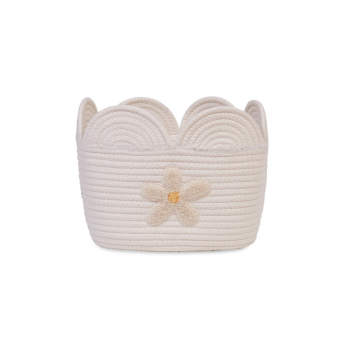 Kôš na hračky Kvetina Off White 30x20x15 cm