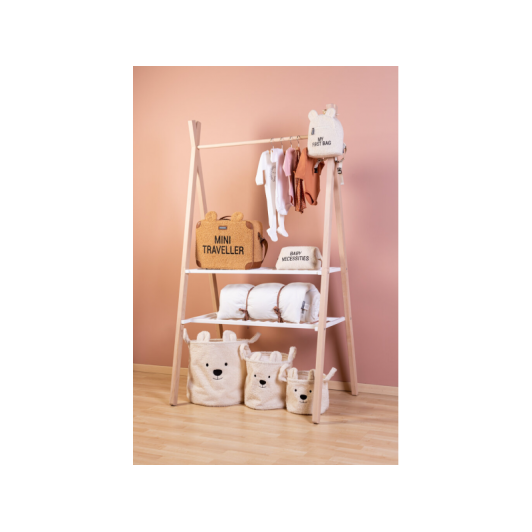 Postieľka Tipi drevená + stojan na oblečenie