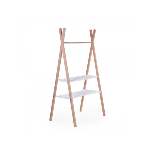 Postieľka Tipi drevená + stojan na oblečenie