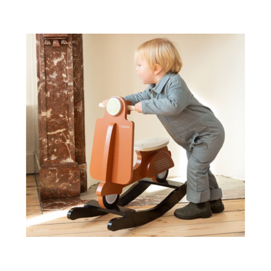 Hojdací skúter drevený Rust Black