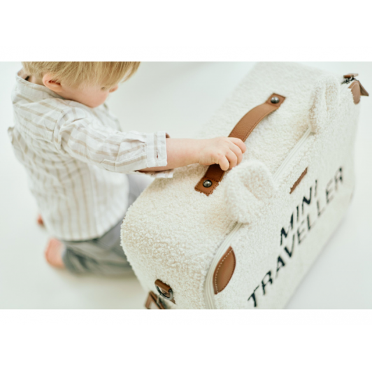 Detský cestovný kufor Teddy Off White