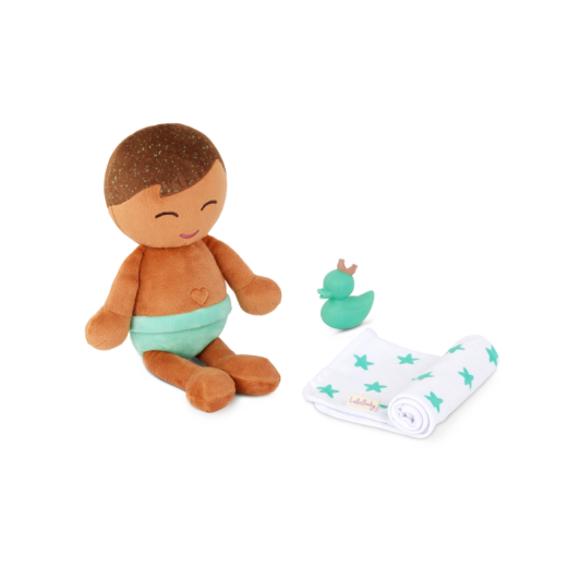 Bábika plyšová do vane chlapec Lulla Baby Light Brown Hair