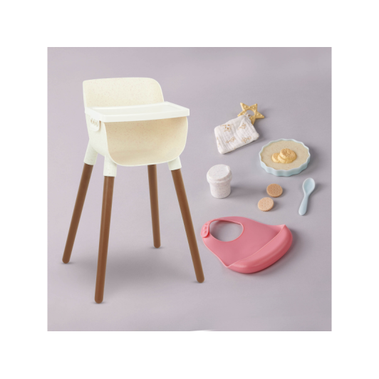 Stolička jedálenská pre bábiky s doplnkami