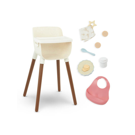 Stolička jedálenská pre bábiky s doplnkami