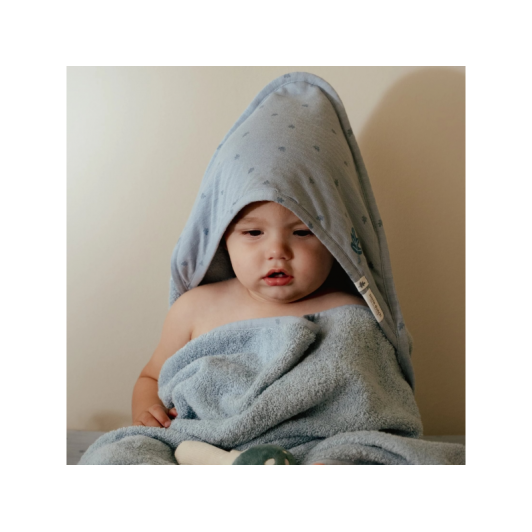 Osuška s kapucňou 100x100 cm Pure Denim Blue