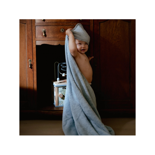 Osuška s kapucňou 100x100 cm Pure Denim Blue